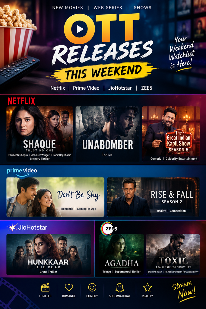 OTT Releases This Weekend new movies and web series