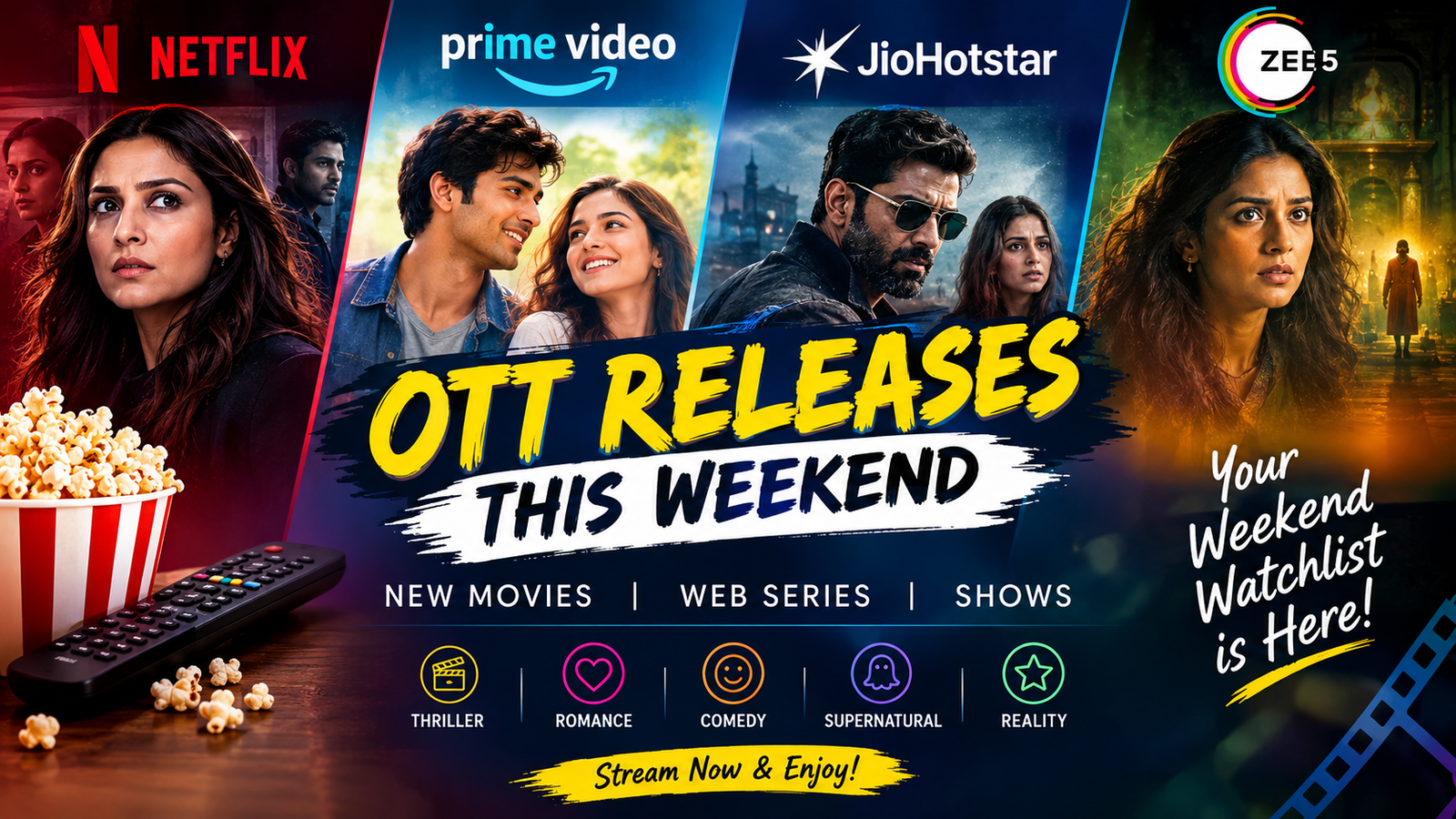 OTT Releases This Weekend: Netflix, Prime Video, JioHotstar and ZEE5